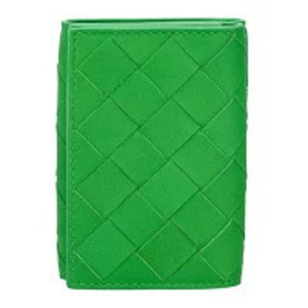 Bottega Veneta Tri fold Wallet Compact Leather Italy Green